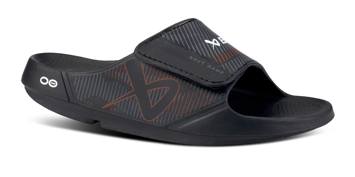 Tofflor Bauer X OOFOS Slide Svart - S24produktzoombild #1