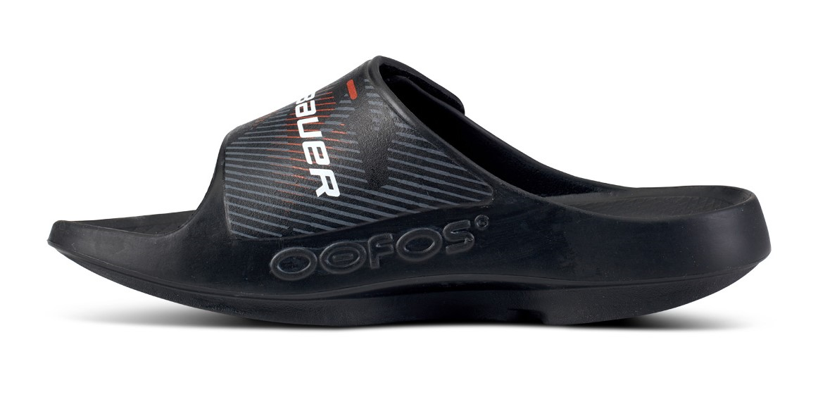 Tofflor Bauer X OOFOS Slide Svart - S24produktzoombild #2