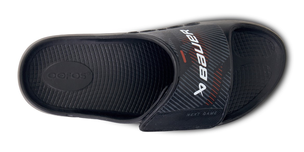 Tofflor Bauer X OOFOS Slide Svart - S24produktzoombild #4