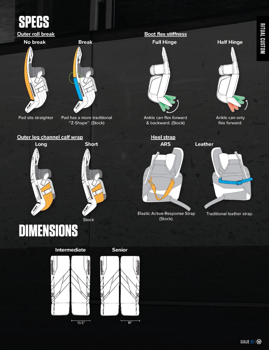 Custom Goalie Leg Pads Warrior Ritual G7 RTL Sr.product zoom image #4