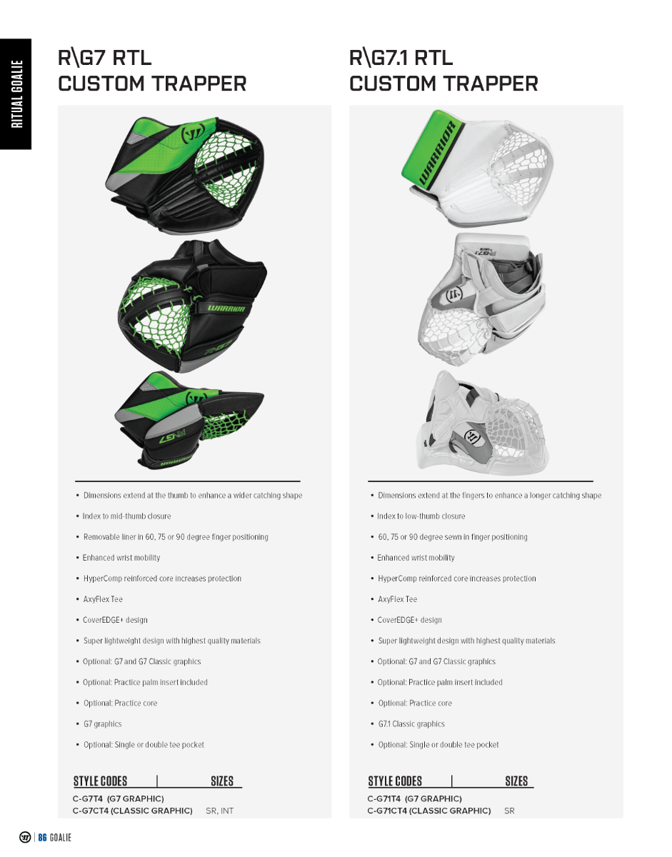 Custom Goalie Blocker Warrior Ritual G7 RTL Sr.product zoom image #6