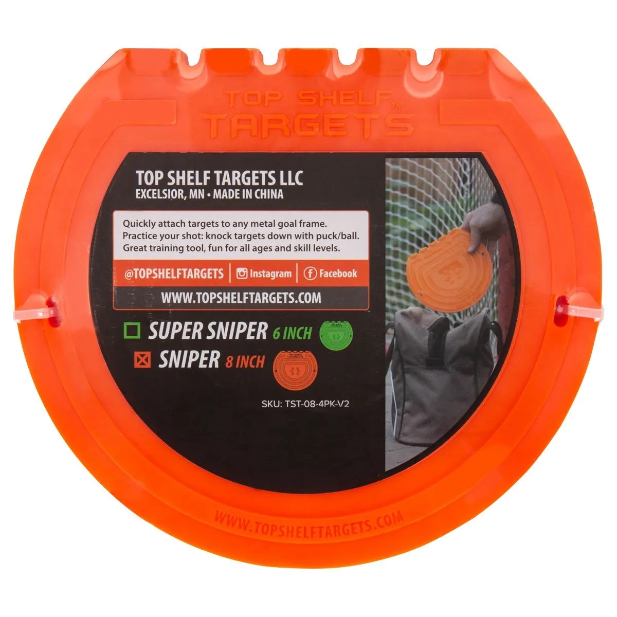 Green Biscuit Top Shelf Targets Orange 8" 4-Packproduct zoom image #2