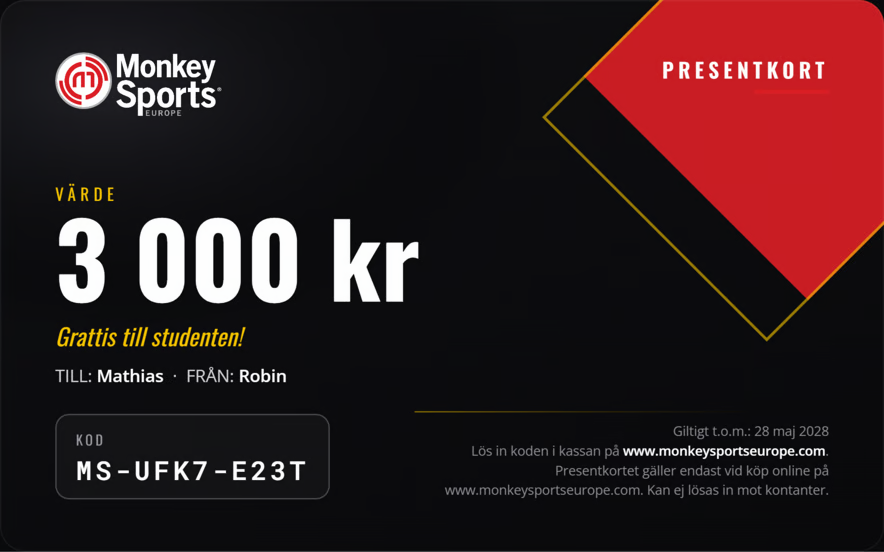 MonkeySports Europe presentkort